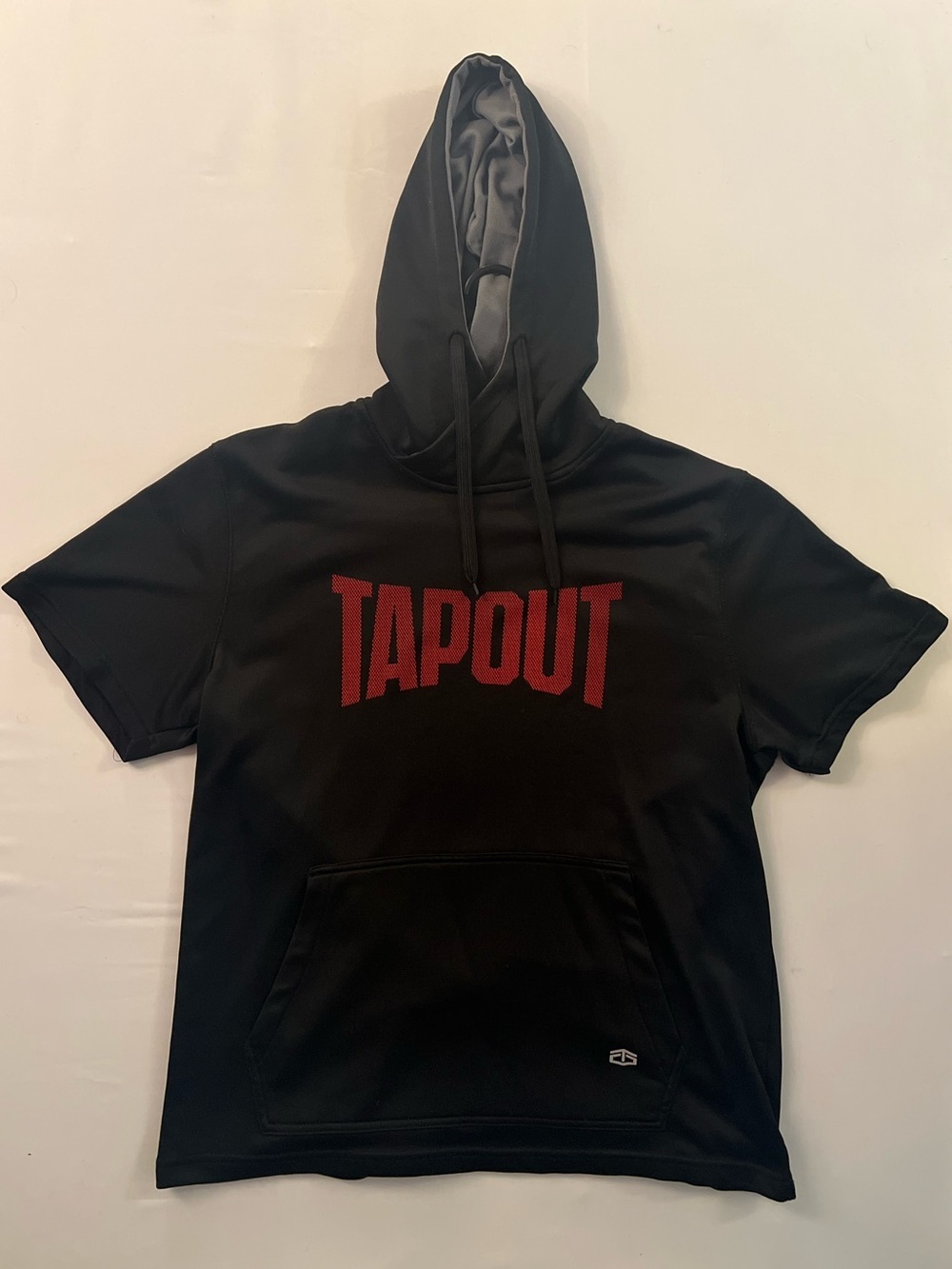 Puma Black Short-Sleeve Hoodie with Red TAPOUT Logo